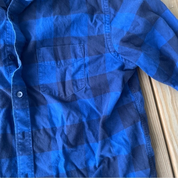 UNTUCKit mens plaid flannel blue button up shirt Large - Picture 5 of 8